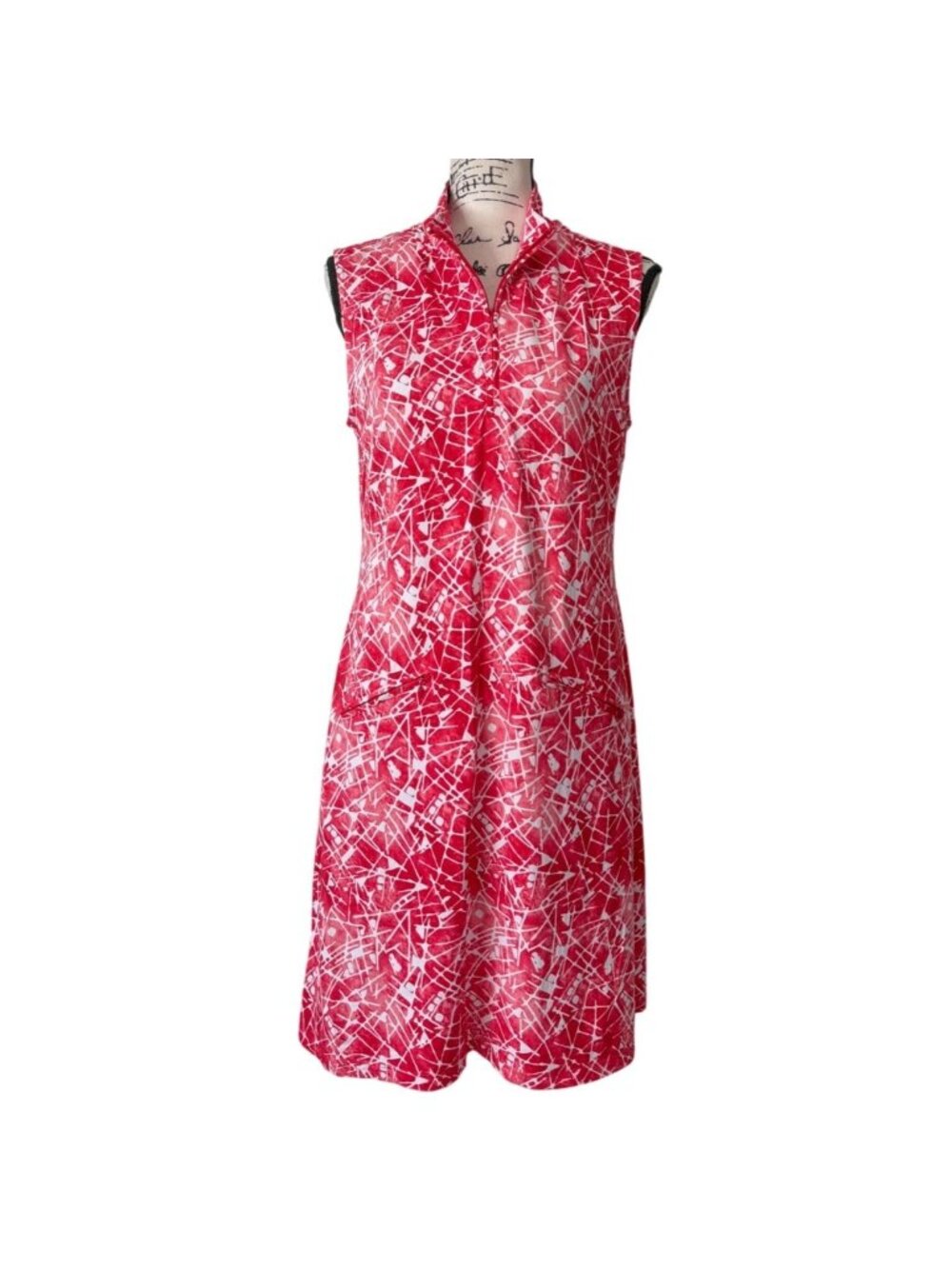 IBKUL Women Size M Dress Sleeveless Golf UPF Athletic Abstract Watermelon